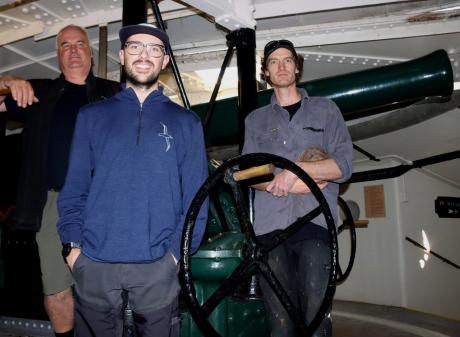 Otago Peninsula Trust staff Hoani Langsbury, Zach Barford and David Michael reveal the Armstrong...