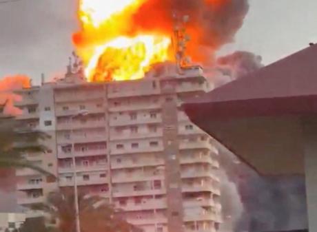 Flames rise following a strike, in Tyre, Iran. Photo: Reuters