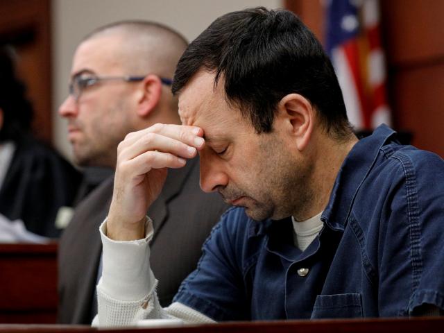 Larry Nassar has sat through the proceedings with his head bowed, not making eye contact with the victims. Photo: Reuters 