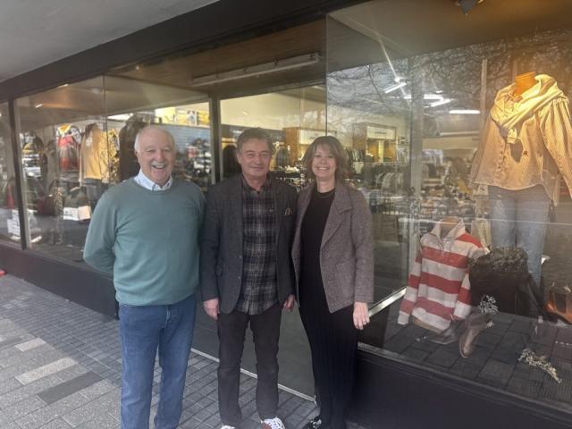 Sparrows building owner Euan Sparrow, left, with fellow fashion store director Richard Wilson and...