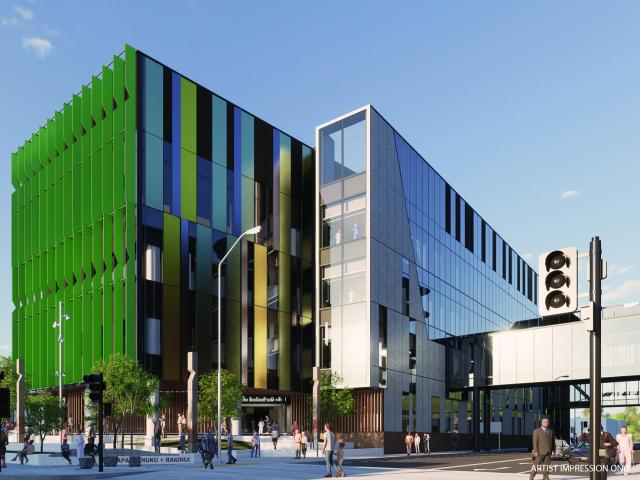 An artist’s impression of the exterior of the new Dunedin Hospital outpatient building. IMAGE:...