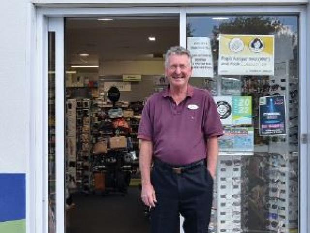 Dave Wyatt outside his Selwyn Community Pharmacy. PHOTO: KAREN CASEY