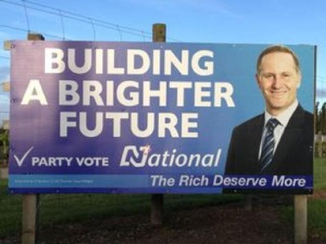 One of the altered billboards. Photo by NZ Herald