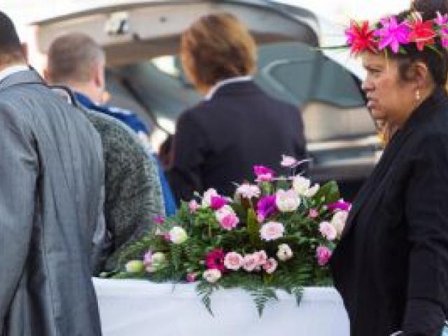 The funeral for Cindy George and her three children in Ashburton today. Photo:  Ashburton Guardian