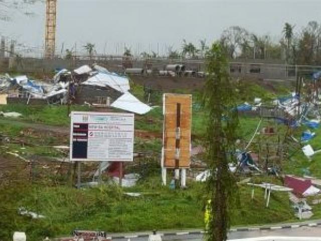 The new hospital in the town of Ba lies in ruins after Cyclone Winston swept through Fiji’s Viti Levu Island. Photo by Reuters.