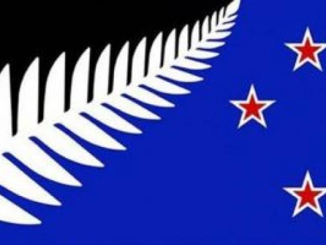 Kyle Lockwood's blue-and-black silver fern design.