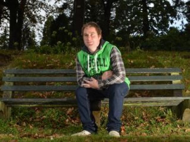 Dunedin man Blair Marsh, who is raising funds to install a park bench in the Dunedin Botanic Garden, to remember his late friend who died there. Photo by Peter McIntosh. Dunedin man Blair Marsh, who is raising funds to install a park bench in the Dunedin Botanic Garden, to remember his late friend who died there. Photo by Peter McIntosh.