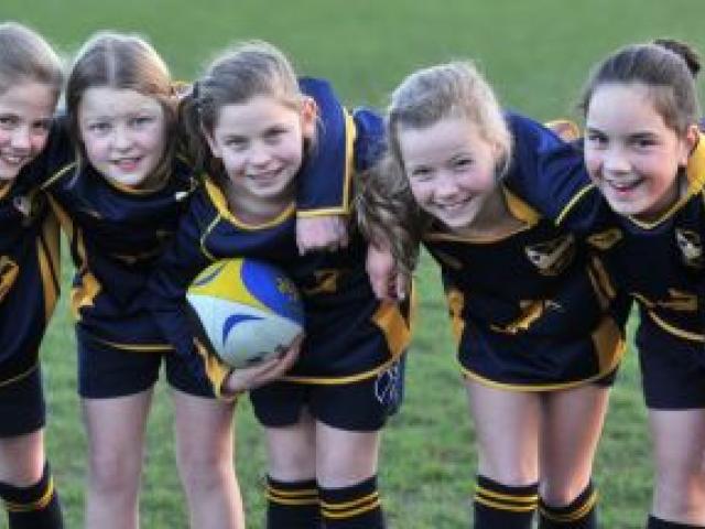 Female members of the Dunedin under-9 team (from left) Katelin Parnell, Hollie D'Arcy, Madison D'Arcy, Brooke Parnell and Chloe Lui, at Kettle Park. Photo by Linda Robertson. Female members of the Dunedin under-9 team (from left) Katelin Parnell, Hollie D'Arcy, Madison D'Arcy, Brooke Parnell and Chloe Lui, at Kettle Park. Photo by Linda Robertson.