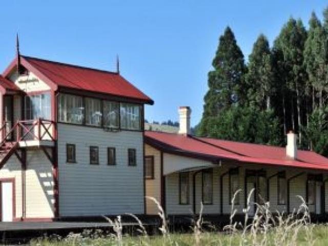 Fire protection work costing about $70,000 is almost complete as part of the ongoing refurbishment of the Wingatui Railway Station. Photo by Linda Robertson.