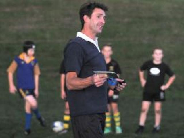 John Leslie conducts a coaching session at Miller Park earlier this month. Photo by Gregor Richardson.
