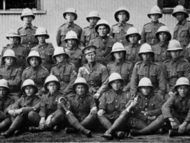 A group of South Island Maori reinforcements. Back row (from left): Taipana, Rapatini, Royal, T. Katene, W. Royal, Millar. Standing: Corporal Spencer, Lance-corporal Geary, Paipeta, Sparks, Bannister, Mita, Mohi, Cook, Reiroa. Sitting: Matthews, Paneta, S A group of South Island Maori reinforcements. Back row (from left): Taipana, Rapatini, Royal, T. Katene, W. Royal, Millar. Standing: Corporal Spencer, Lance-corporal Geary, Paipeta, Sparks, Bannister, Mita, Mohi, Cook, Reiroa. Sitting: Matthews, Paneta, S