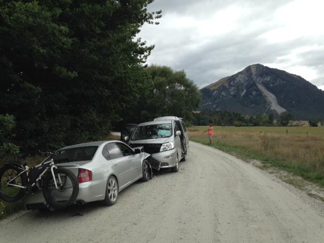 Two people were hurt in the crash. Photo: NZ Police