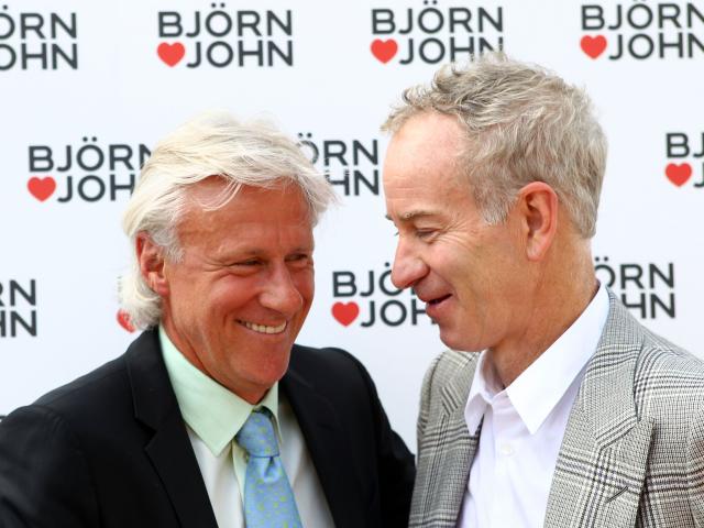 Bjorn Borg with John McEnroe at Wimbledon. Photo: Getty Images