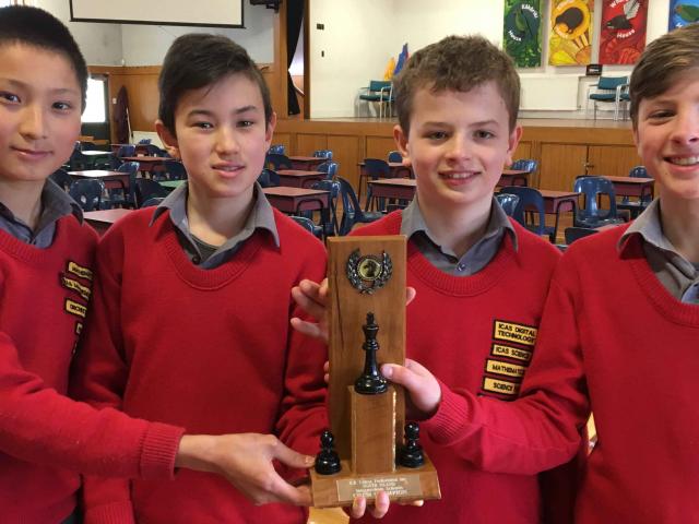 Section winners Alexander Sun, 12. Harrison Tonkin, 12, Oliver Hobbs, 12, Samuel Kelly, 12, of...