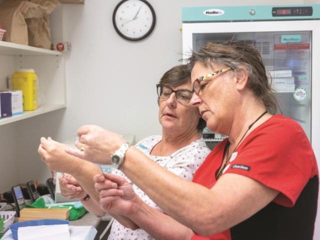 Registered nurse Stephanie Still from Wanaka Medical Centre and Jillian Boniface, Project Manager...