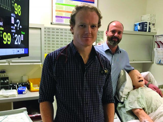 Dunedin Hospital Registrar Sam Shaw and Otago Clinical Skill Laboratories Co-Director, Dr Ohad...