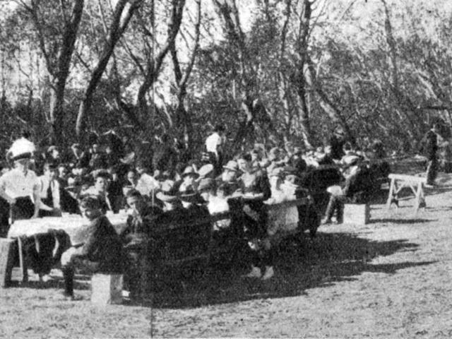 South Island young men's Baptist Bible camp at Maheno over Easter 1924. PHOTOS: OTAGO WITNESS, 27...