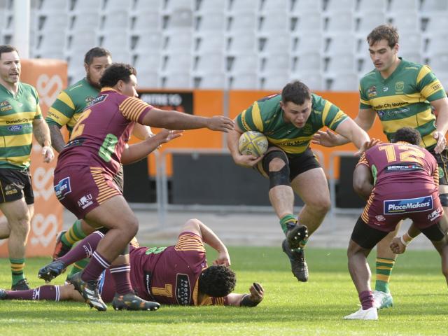 Action from today's premier club rugby match between Green Island and Alhambra-Union at Forsyth...