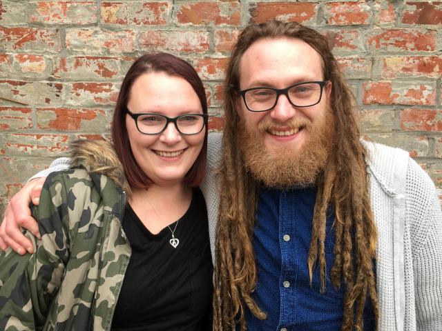 Amy and Chris Millar before losing their locks.