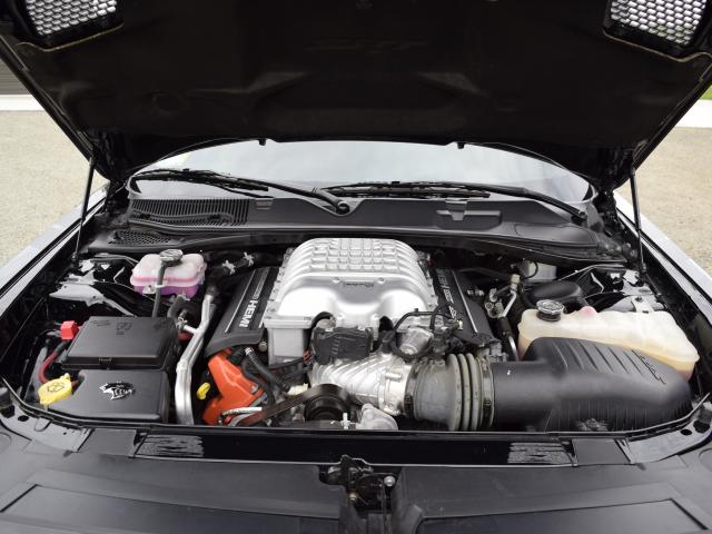 Supercharged . . . The 707hp engine in Mr Barron’s 2017 Dodge Challenger Hellcat.