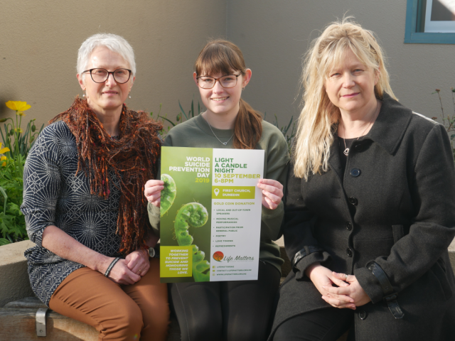 Life Matters Suicide Prevention Trust (from left) chairwoman Corinda Taylor, peer supporter Jess...