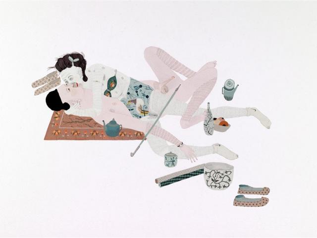 ‘‘Female hungry ghost with dragonfly jar’’, 2009, Gouache and Pencil on Paper, 350mm x 500mm....