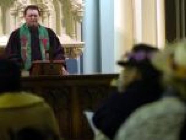 Rev Tokerau Joseph during a service at First church. Photo by Craig Baxter.