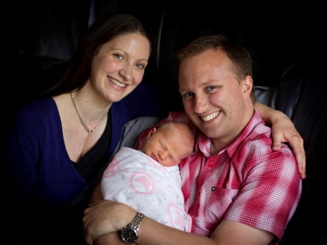 Jared Noel and wife Hannah, with daughter Elise Alexandra Grace Noel, at their home in Te Atatu...