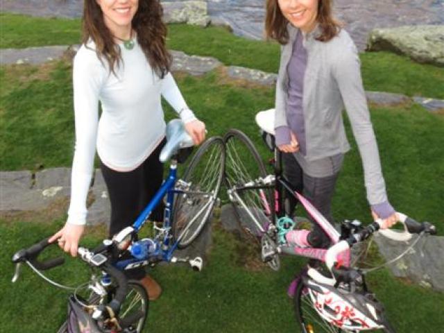 Queenstown cyclists Kimberley Percival (left) and Rachel Kennedy are training for a mental-health...