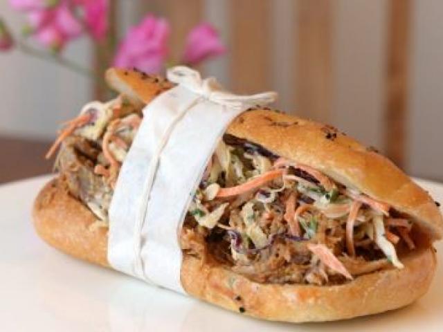 Pulled pork sandwich. Photo by Linda Robertson.