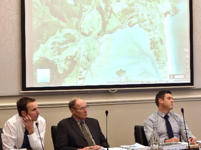 Dunedin City Council environmental health officer Carlo Bell (left), landscape architect Barry...