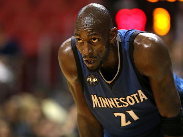 Kevin Garnett playing for the Minnesota Timberwolves last season. Photo: Getty Images