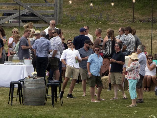 Richie McCaw entertains guests at the ‘‘after party’’ at The Olive Grove, Wanaka, yesterday....