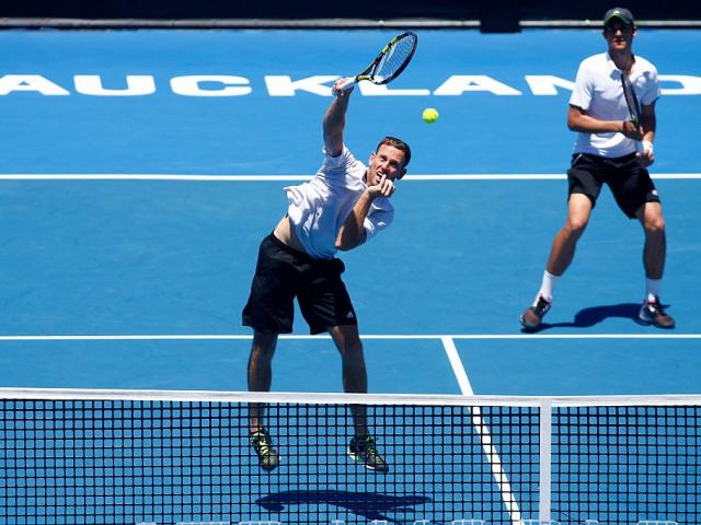 Michael Venus and Mate Pavic at this year's ASB Classic. Photo: Getty Images