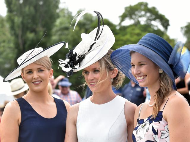 Omakau Trots fashion in the fields winner Courtney Lake, of Omakau, is flanked by Samantha...