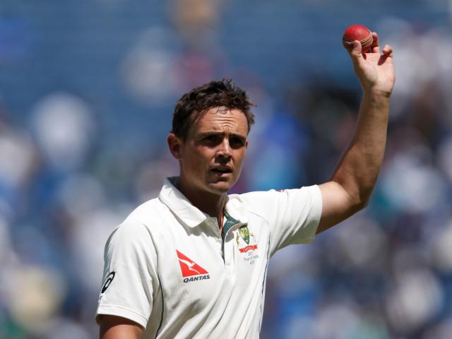 Australia's Steve O'Keefe acknowledges the crowd as he walks off the ground. Photo Reuters

