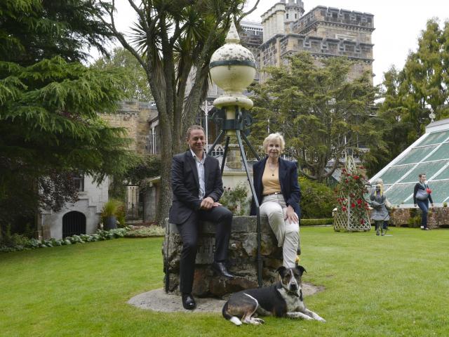 Larnach Castle managing director Norcombe Barker and owner Margaret Barker on the castle grounds...