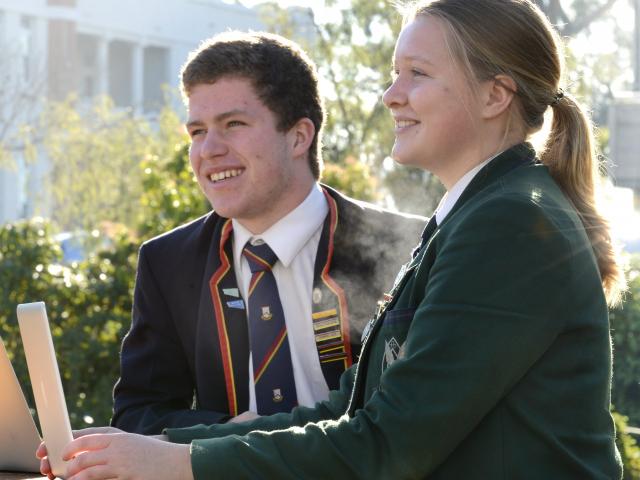 Jack McLaughlan and Isabelle Keeling (both 16) are enjoying studying agribusiness. Photo: Gerard...