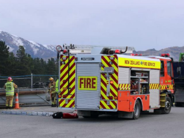 Emergency services at the scene. PHOTO: JONO EDWARDS