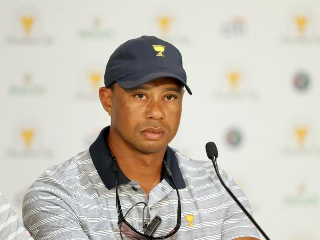 Tiger Woods at the Presidents Cup press conference. Photo: Reuters