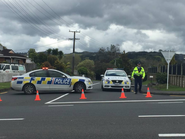 Police attend the scene of an incident this afternoon in Kamo, Whangerei. Photo:NZME