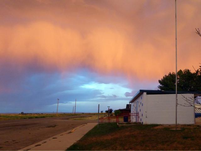 A storm approaches at sunrise in Winnett, Montana. PHOTO: KEL FOWLER