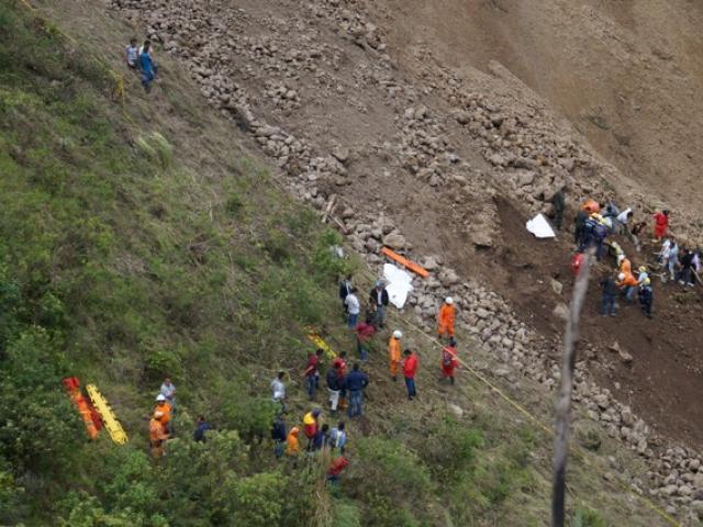 Search and rescue operations underway at site of a landslide in Narino, Colombia. Photo: Reuters