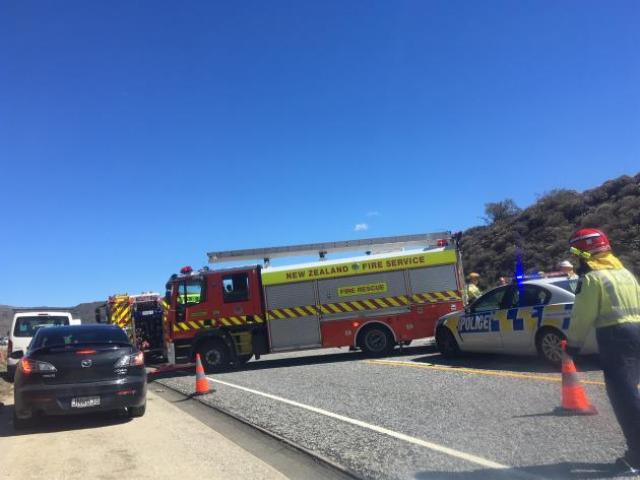 Emergency services at the scene of the crash. Photo: Pam Jones