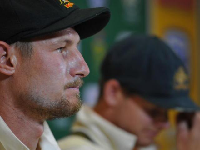 Cameron Bancroft (L) and Steve Smith copped bans for ball-tampering.