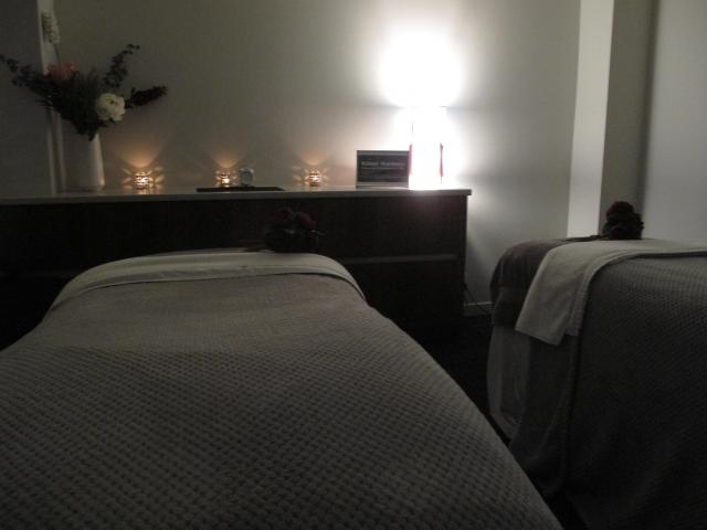 One of the relaxing therapy rooms in the renovated Beauté clinic.