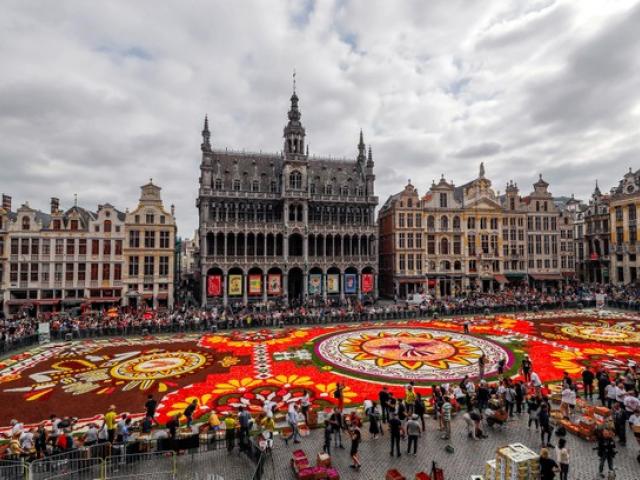 Despite the concerns, organisers once again arranged an 1800 square-metre flower carpet on...
