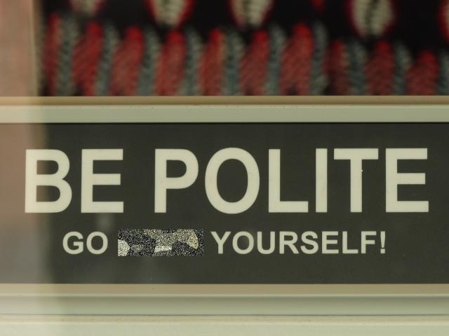 This sign has been removed from World’s window display. Photo: Guy Williams
