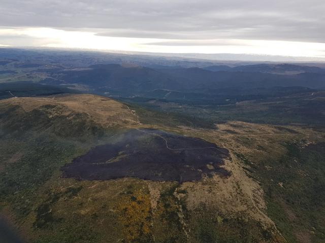 An aerial image shows the area affected by last week's blaze on Flagstaff. Photo: DCC Facebook page