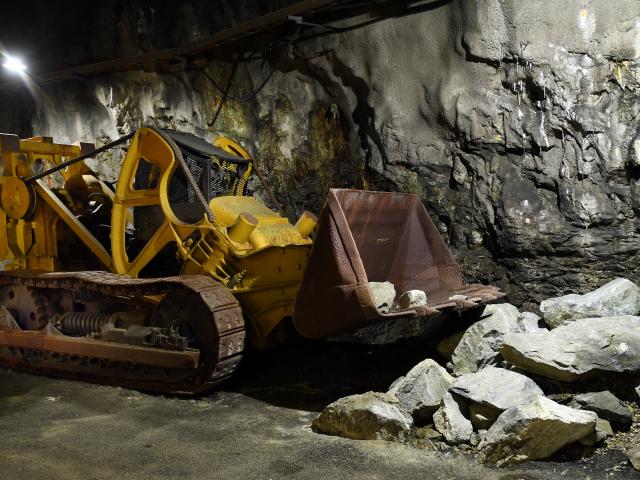 Called a mucker, this metal workhorse was used to clear shattered rock in the tunnels after...